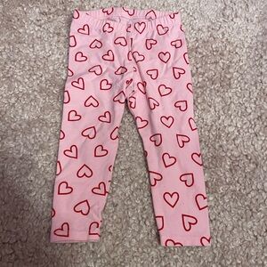 Girls 18 months pink red heart leggings cat & jack Valentine’s Day